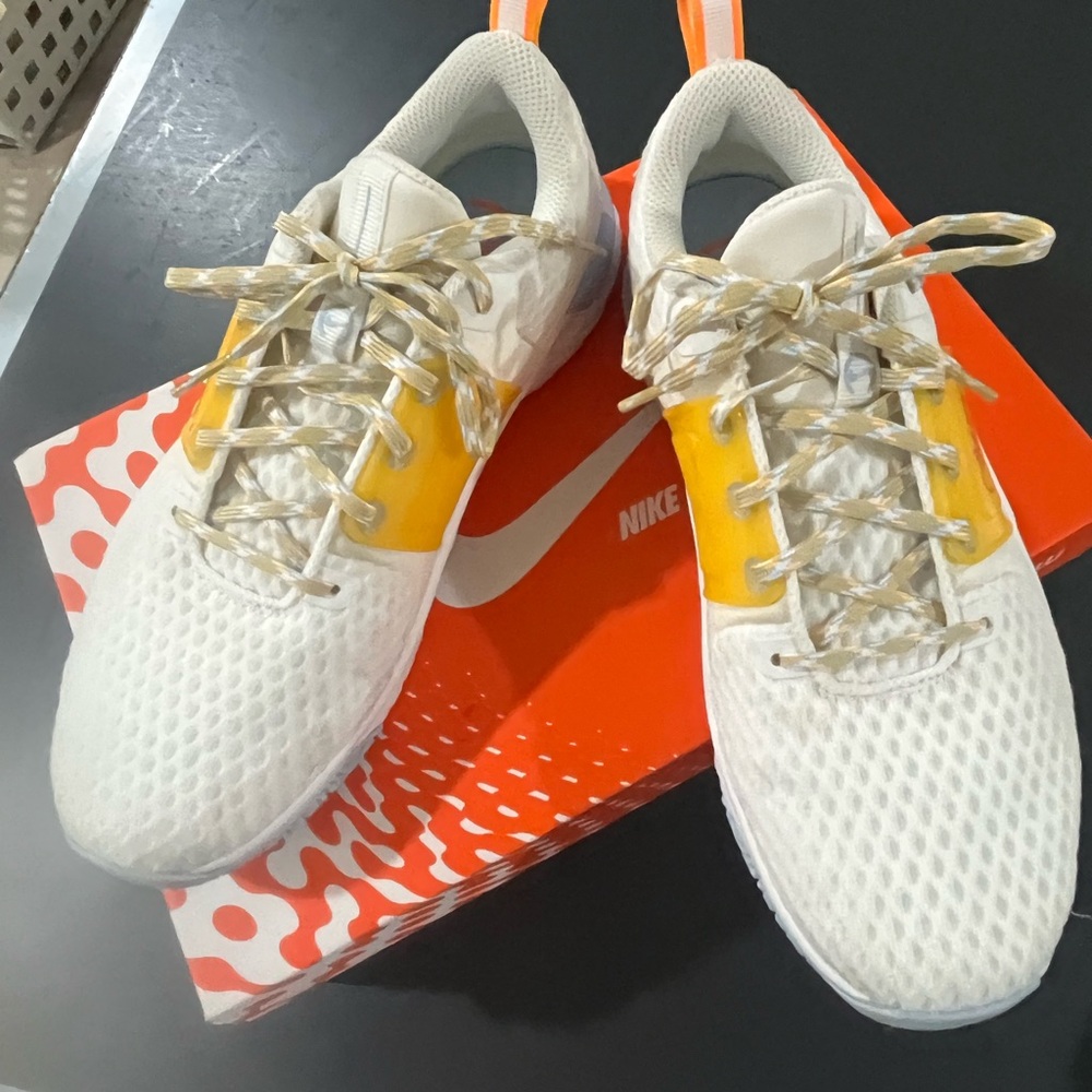 Nike White and Yellow Athletic Shoes